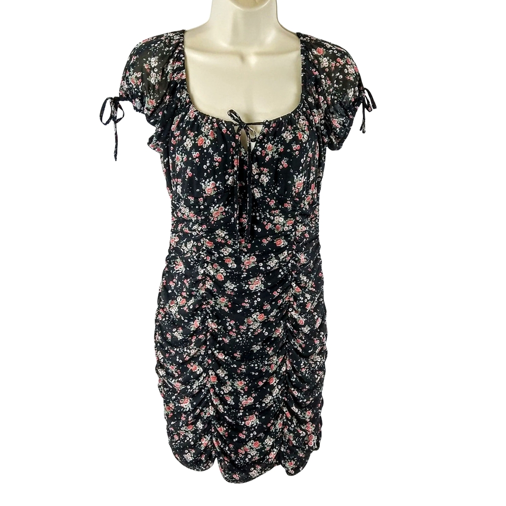 Ultra Flirt Black Floral Mini Dress